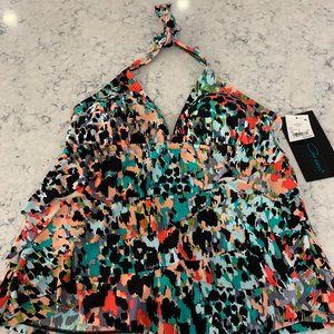 Aqua Green Multi-color Tankini